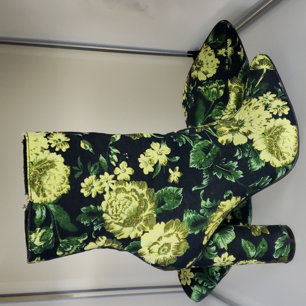Cape Robbin Dark Denim and Floral Print Boots